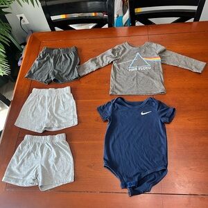 Nike Navy Bodysuit and Pink Floyd Gray Shirt Combo